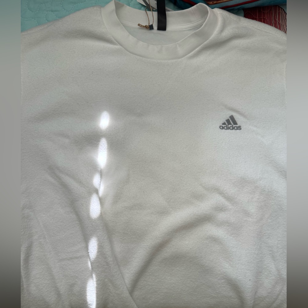 White Adidas Crew Sweatshirt